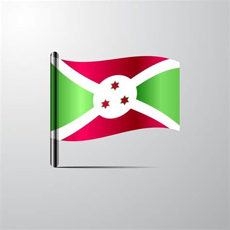 Burundi Waving Shiny Flag Design Vector 14154892 Vector Art At Vecteezy