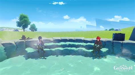 Two Bros Chillin In A Hot Spring Five Feet Apart Cause They Re Not Gay R Genshin Memepact