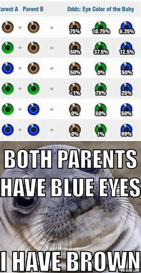 Both parents have blue eyes... - Meme | Funny pictures, Eye facts, Funny