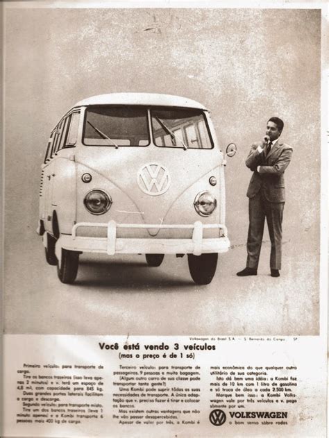 Kombi 3 carros em 1 Anos 60 Propagandas Históricas Propagandas