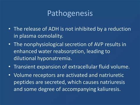 Syndrome Of Inappropriate Anti Diuretic Hormone Secretion Siadh Ppt