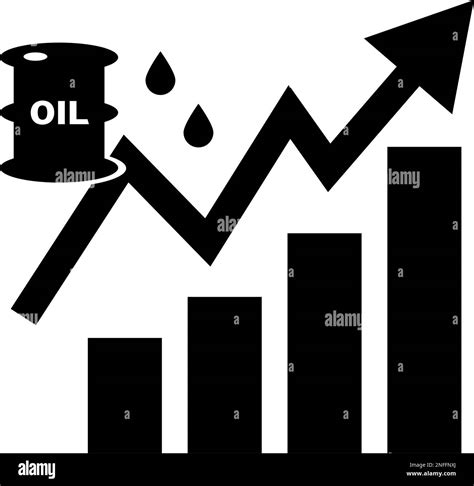 Price Increase Bar Graph Silhouette Icon Of Crude Oil Or Petroleum