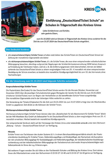 Deutschlandticket Schule Mbk Unna