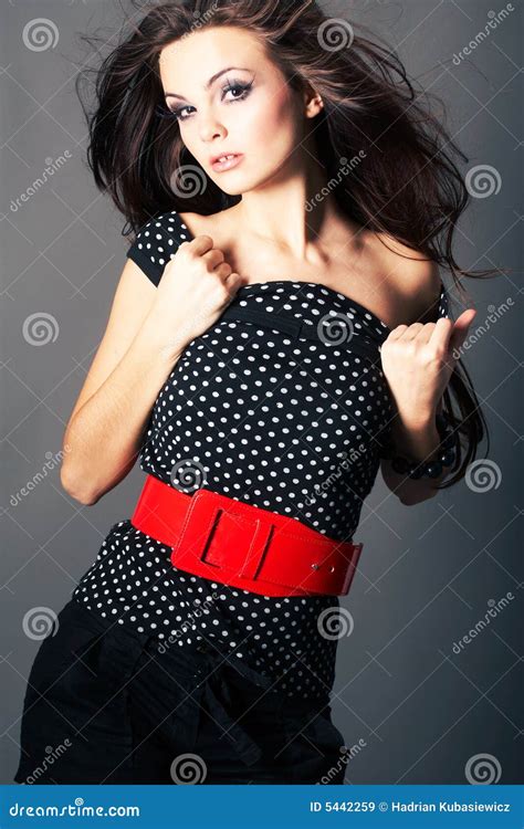 Beautiful Brunette Girl Posing On Dark Background Stock Image Image Of Erotic Elegance