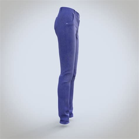 D Model Female Denim Pants Turbosquid