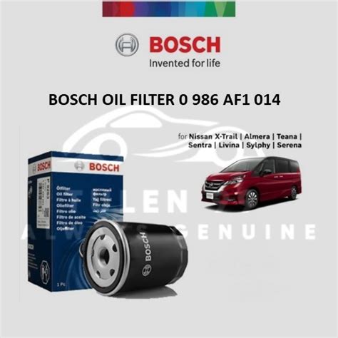 Bosch Oil Filter Af For Nissan Latio Almera Teana Sentra