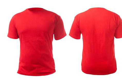 Red T Shirt Mock Up Front And Back View Isolated Plain Red Shirt