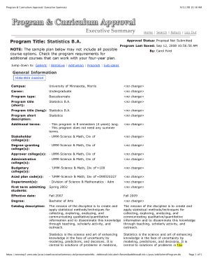 Fillable Online Morris Umn Program Curriculum Approval Executive