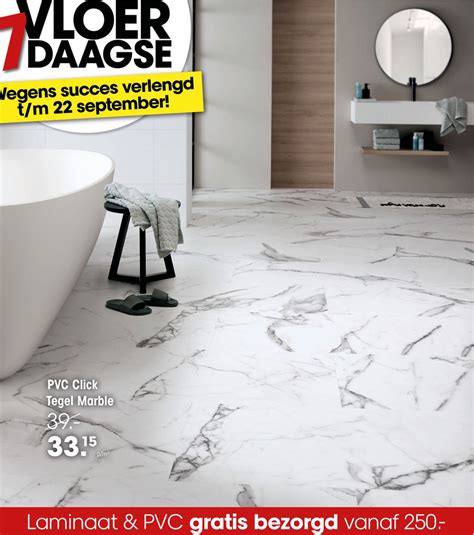 Pvc Click Tegel Marble Aanbieding Bij Kwantum