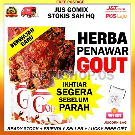 Jus Gomix Original Hq Herba Penawar Gout Sendi Kronik Tradisional