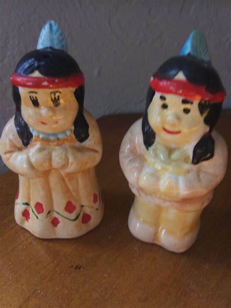 Vintage Indian Boy And Girl Salt And Pepper Shakers Etsy