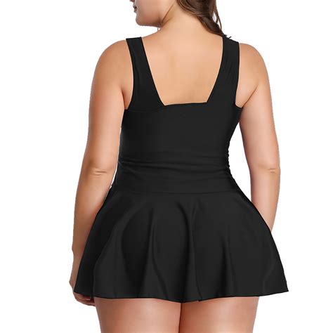 Aboser Plus Size Womens Tankini Swimsuits Sexy Push Up Swimdress With