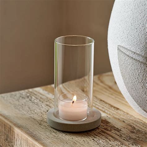 Sandstone Glass Hurricane Tealight Holder Small Candle Holders