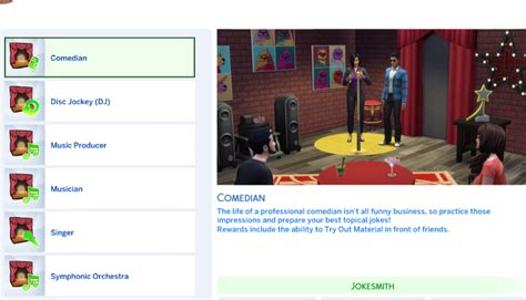 Entertainer Career Overhaul | adeepindigo on Patreon Acting Skills, Acting Career, Sims 4 Skills ...