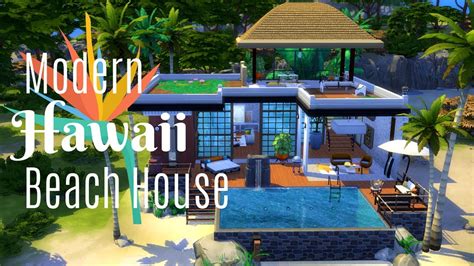 The Sims 4 Speed Build 🐠 Modern Hawaii Beach House 🌴 Nocc Youtube