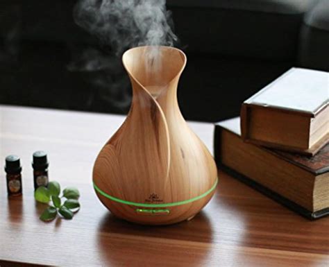 Zen Breeze Essential Oil Diffuser House Led Night Light Wood Grain