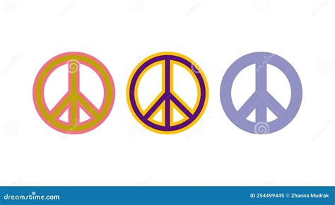 Peace Symbol Sign Vector Illustration Isolated On White Background