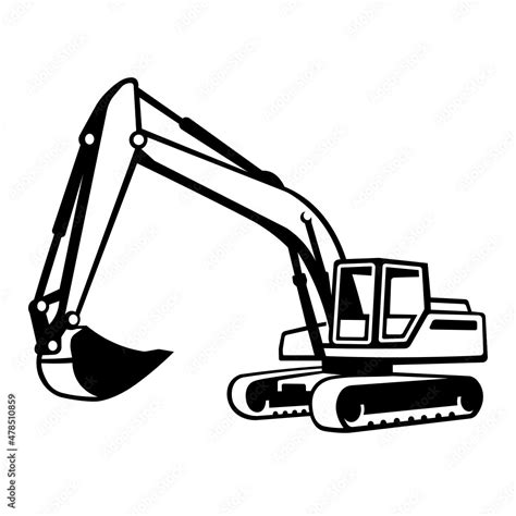 Excavator Svg Construction Machine Silhouette Cut File Vector