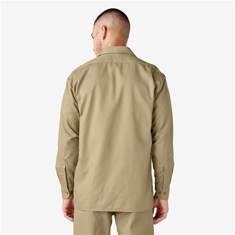 Dickies Long Sleeve Work Shirt Khaki Conkrete