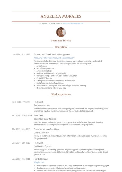 Front Desk Resume Samples And Templates Visualcv