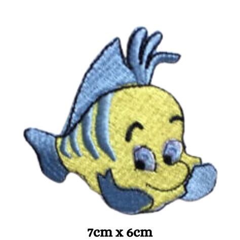 The Little Mermaid Fish Animated Cartoon Embroidery Patch Iron on Sew on Badges Applique ...