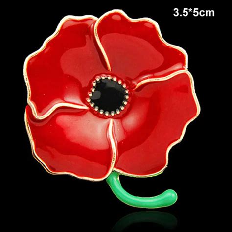 Enamel Red Poppy Pin Brooch Royal British Legion Pin Brooches-in ...