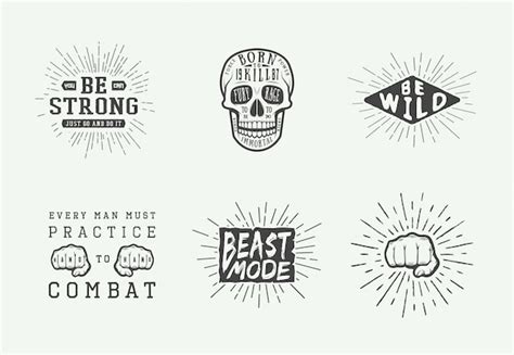 Premium Vector | Motivational logo set