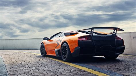 Orange And Black Lamborghini Coupe Car Hd Wallpaper Wallpaper Flare