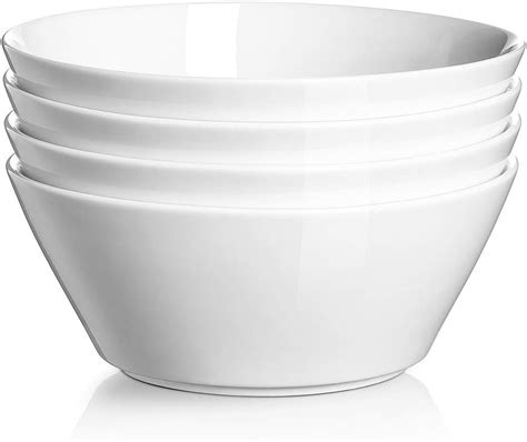 Amazon Dowan Oz Large Soup Bowls Set Of White Ceramic