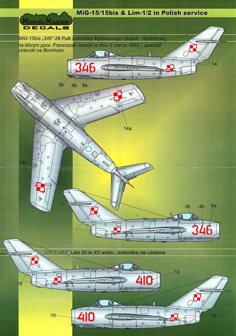 Model Maker Decals Mikoyan Mig Lim Fighters In Polish