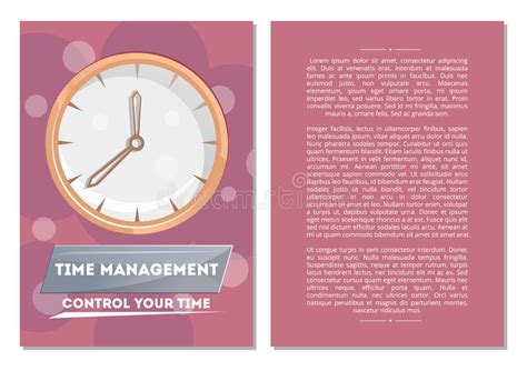 Time Management Poster With Clock Stock Illustration Illustration Of