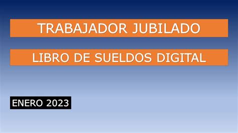 TRABAJADOR JUBILADO LIBRO DE SUELDOS DIGITAL AFIP YouTube