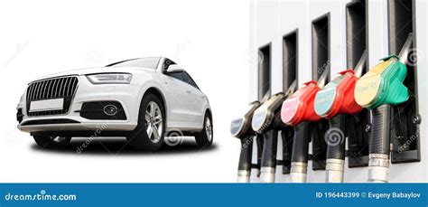 Gas Station with Different Types of Fuel Stock Image - Image of ...