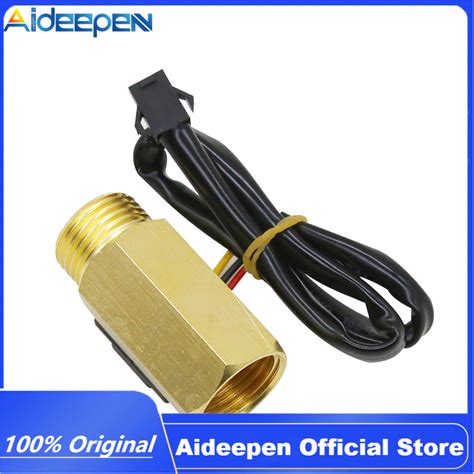 Original Aideepen 4 Points Copper Flowmeter Flow Sensor Hall Flowmeter Turbine Water Flow Sensor