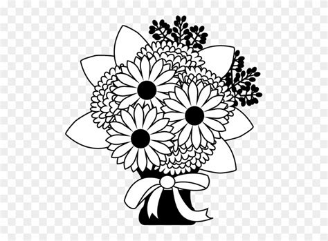 Flowers Arrangements Clipart Black And White Free Transparent PNG