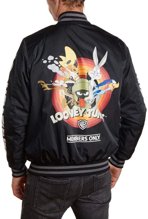 Members Only Member Only Men Looney Tunes Mash Print Bomber Jacket | Printed bomber jacket ...