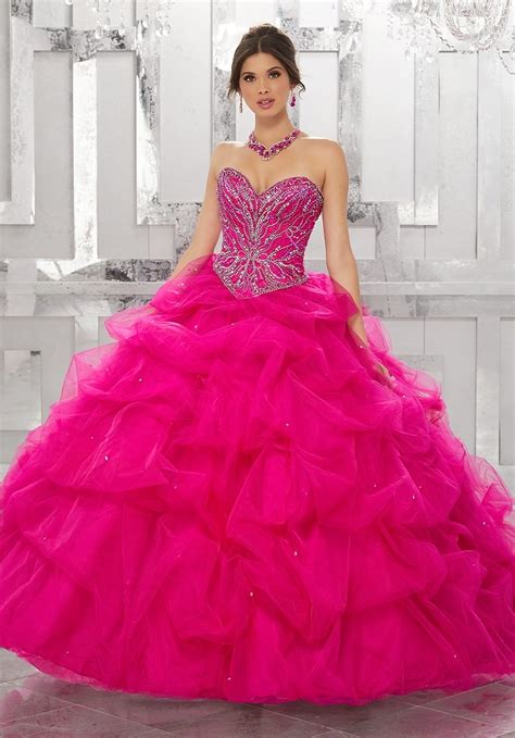 Rhinestone And Crystal Beading On A Ruched Tulle Ball Gown Patterson