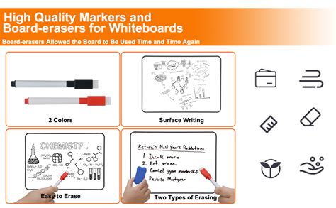 Hiziwimi 2Pcs 30X21cm Dry Erase Mini Whiteboards A4 Double Sided White