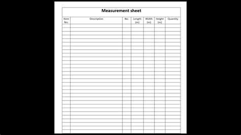 Free Measurement Sheet Download Free Measurement Sheet Png Images