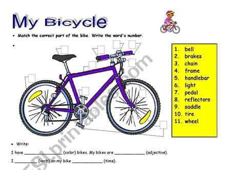 My Bicycle ESL Worksheet By 1hpf