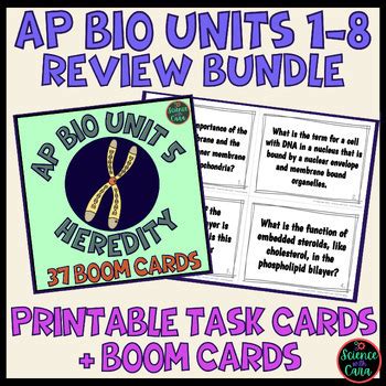 AP Bio Review Bundle Task Cards And Boom Cards Units 1 8 By Science