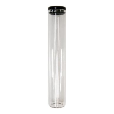 120mm Clear Glass Wide Cork Tube with Black Silicone Cap | Custom Cones USA