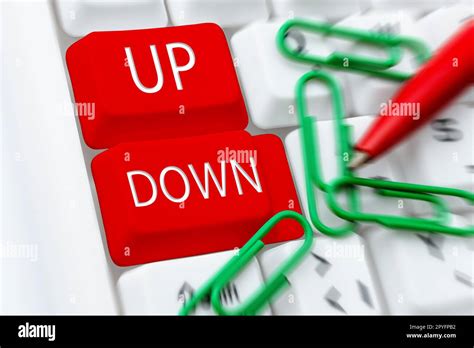 Sign Displaying Up Down Business Approach To Look Or To Feel Up Down