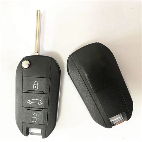 Pcs Buttons Flip Remote Car Key Mhz A Hitag Aes Chip For Peugeot