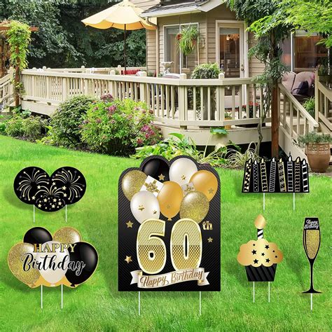 Buy Kuuqa 6pcs 60th Happy Birthday Yard Sign With Stakes Birthday Lawn