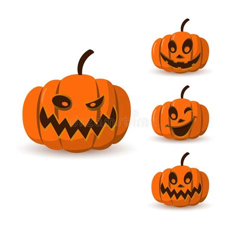 Halloween Pumpkin Icon 3d Set Autumn Symbol Cartoon Horror Design Halloween Scary Pumpkin