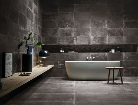 Fusion Black Matt Porcelain Tile Mandarin Stone