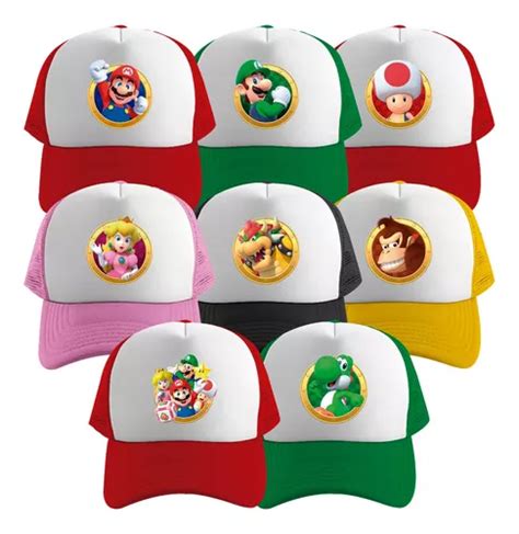 14 Gorras Trucker Mod Personajes De Mario Bros Mayoreo Envío gratis