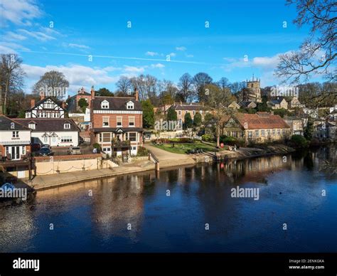 Buildings Along Waterside By The River Nidd In Knaresborough North