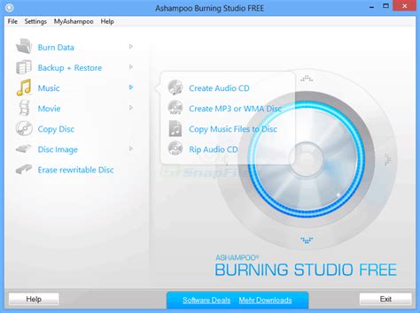 Ashampoo Burning Studio Free screenshot and download at SnapFiles.com
